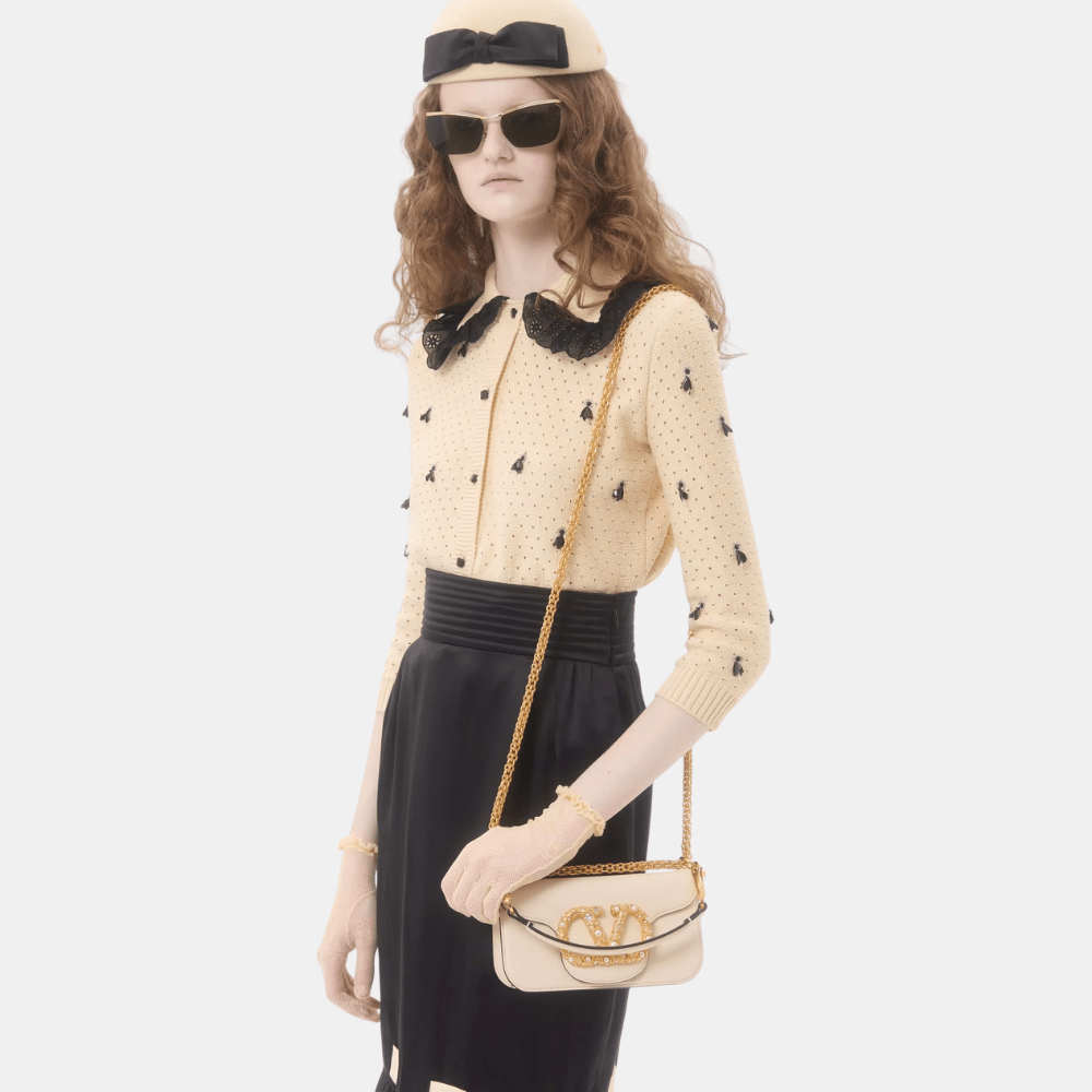 Valentino Garavani Locò Small Shoulder Bag With Jewel Logo