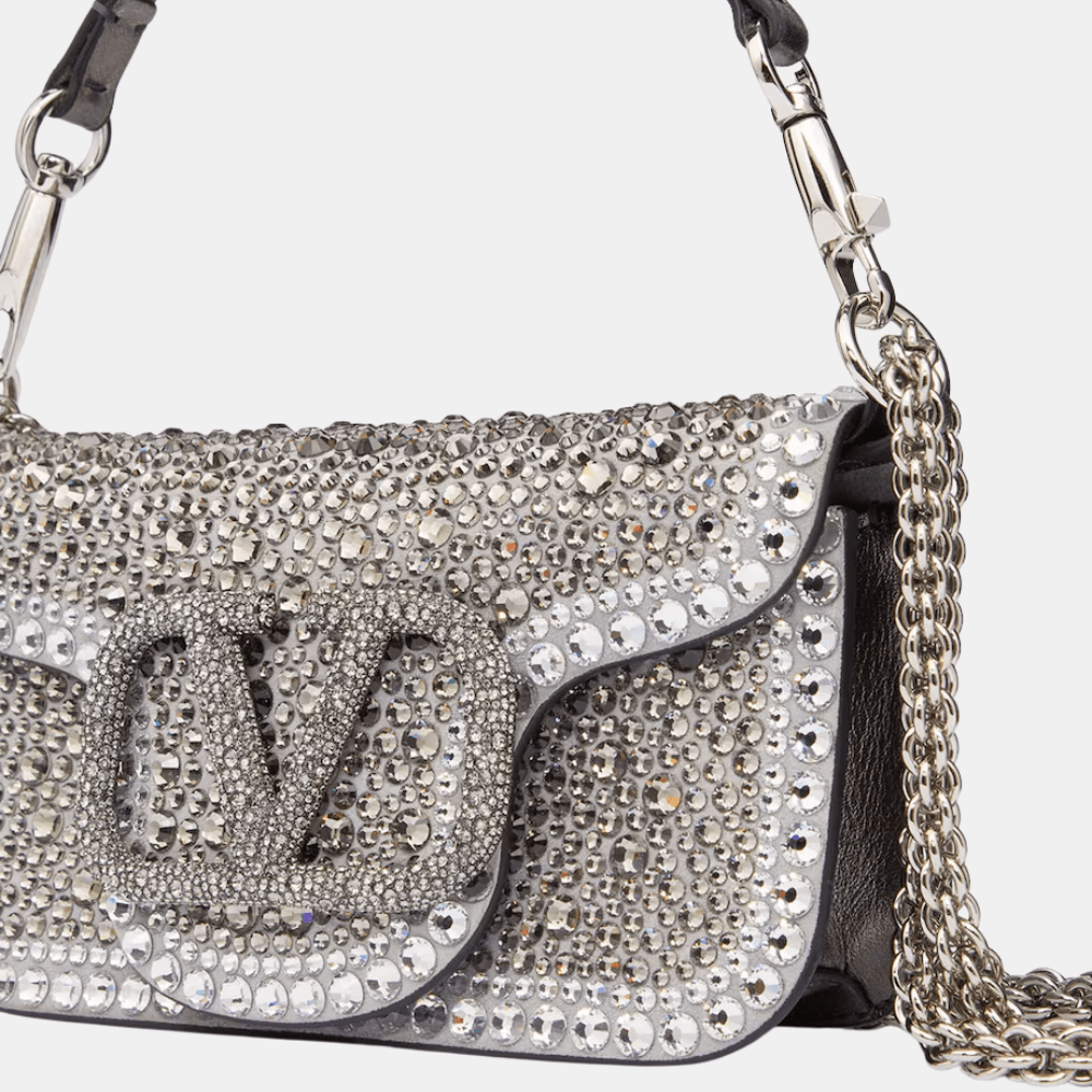 Valentino Garavani Locò Small Shoulder Bag With Rhinestones