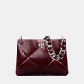 Tory Burch Small Kira Diamond Quilt Distressed Shoulder Bag (Dark Carmine)