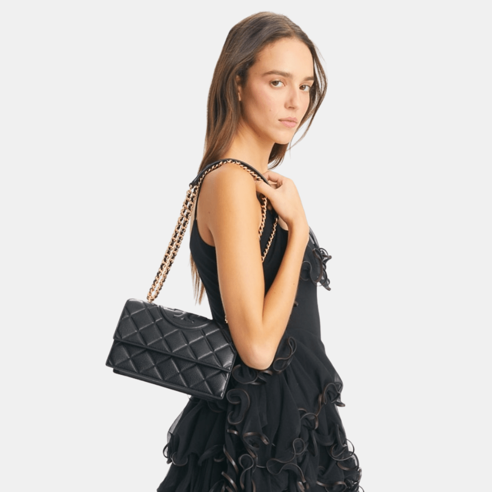 Tory Burch Small Fleming Shoulder Bag (Black)
