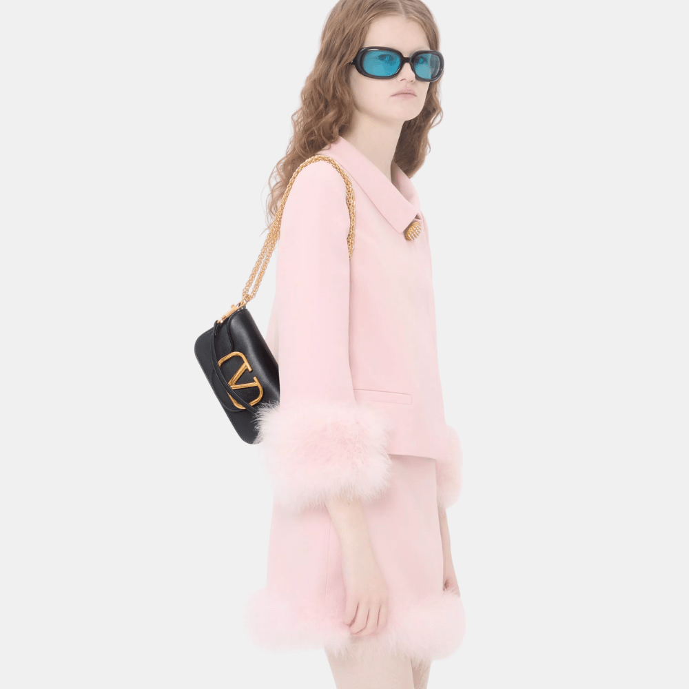 Valentino Garavani Locò Small Shoulder Bag (Black)