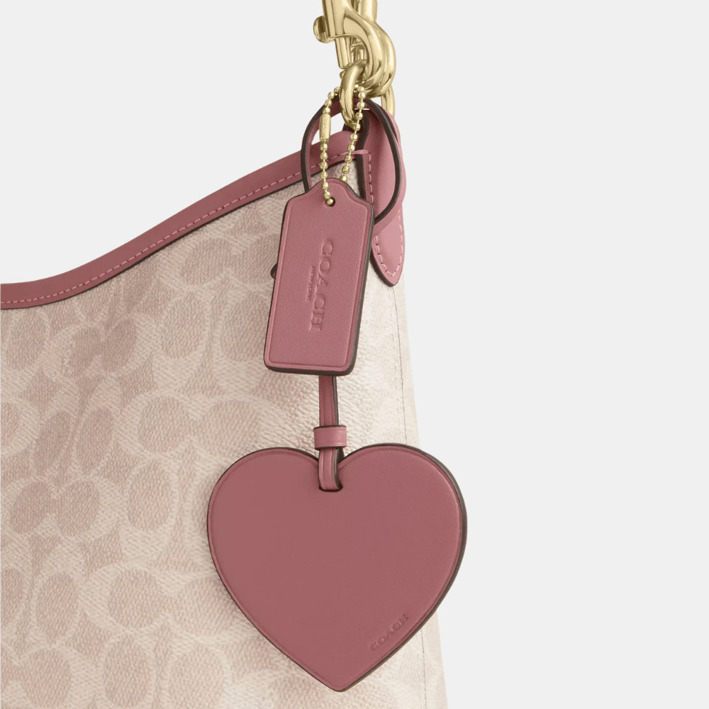 Coach Laurel Shoulder Bag In Signature Canvas With Heart Charm
