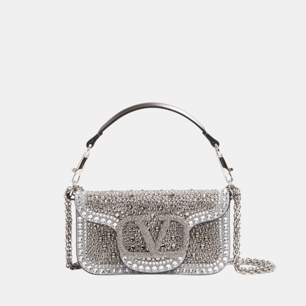 Valentino Garavani Locò Small Shoulder Bag With Rhinestones