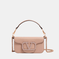Valentino Garavani Locò Small Shoulder Bag With Jewel Logo (Rose Cannelle)