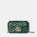 Gucci GG Marmont Mini Shoulder Bag In Green Leather