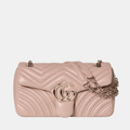 Gucci GG Marmont Medium Shoulder Bag In Pink Beige Leather