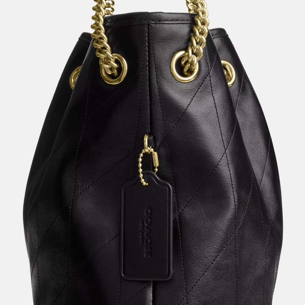 Coach Evelyn Shoulder Bag With Quilting (Black)