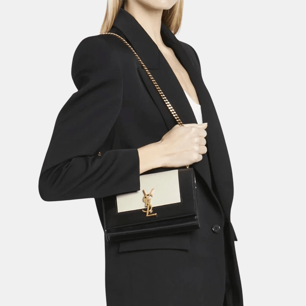 Saint Laurent Kate Small Shoulder Bag (Black/ White)
