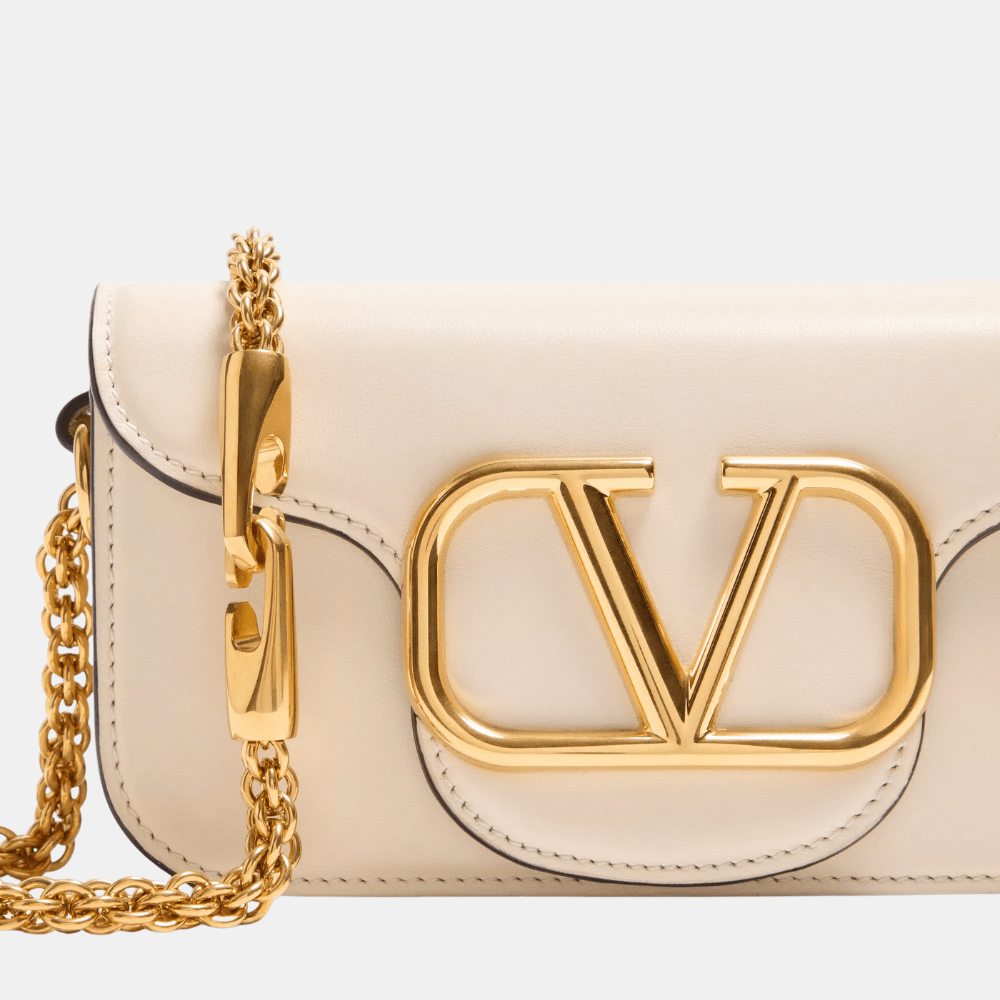 Valentino Garavani Locò Small Shoulder Bag (Light Ivory)