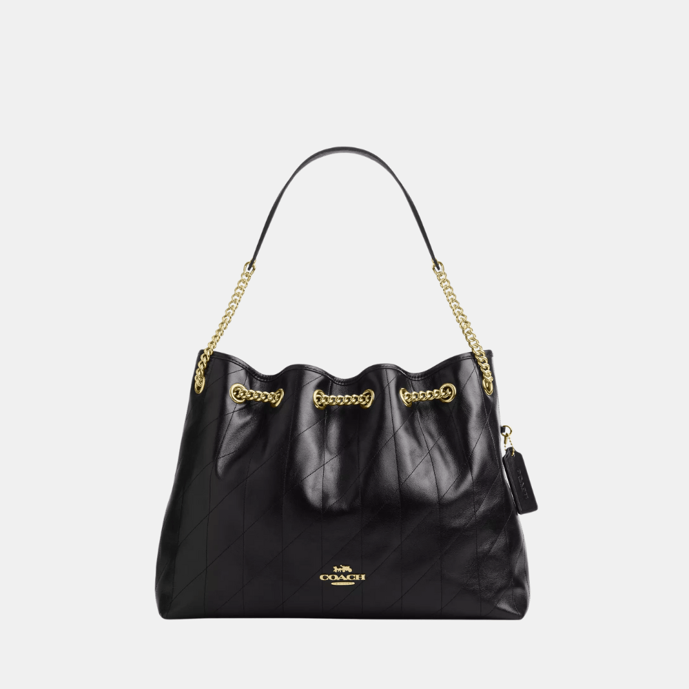 Coach Evelyn Shoulder Bag With Quilting (Black)