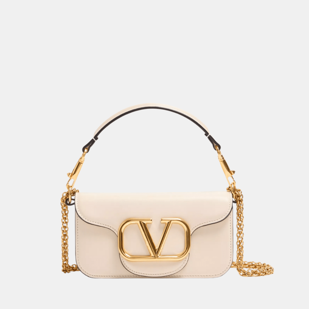 Valentino Garavani Locò Small Shoulder Bag (Light Ivory)