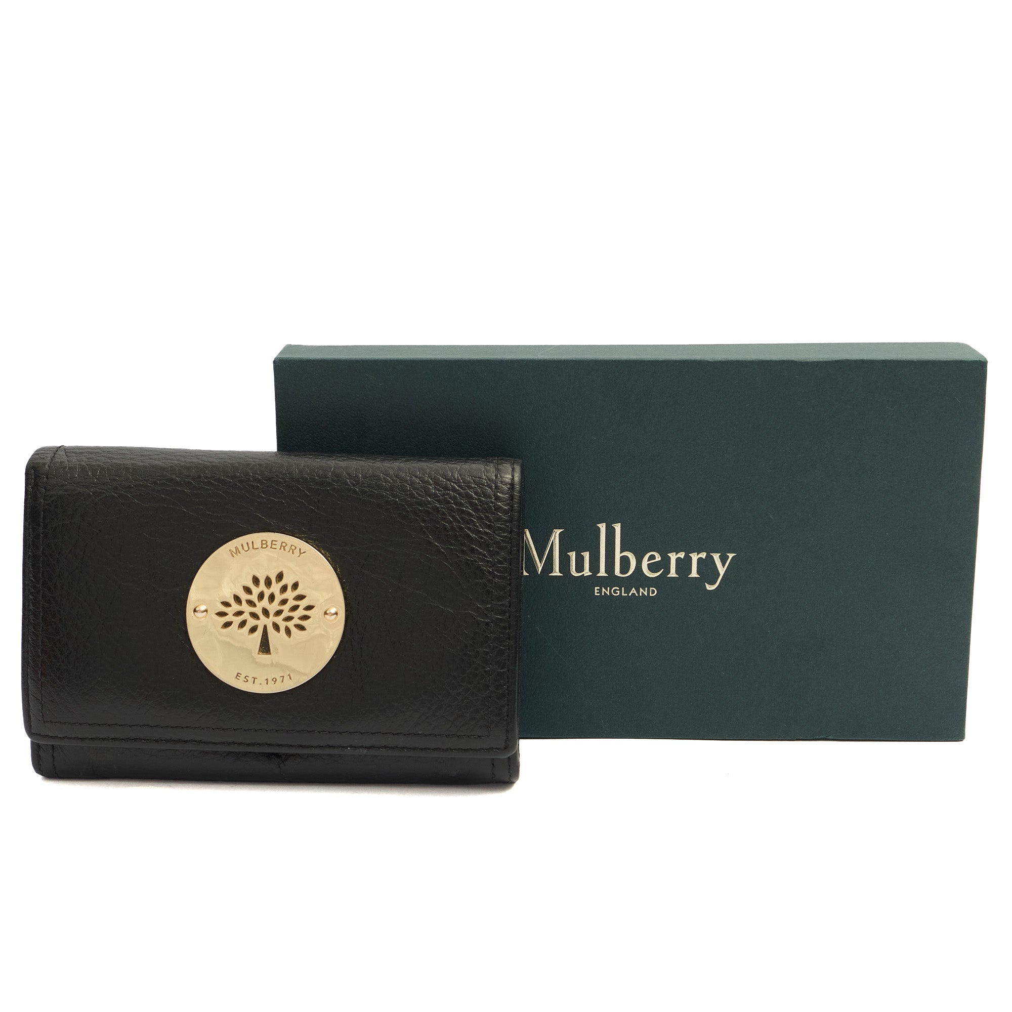 Mulberry Wallet Wallet in Black, Calfskin Leather
