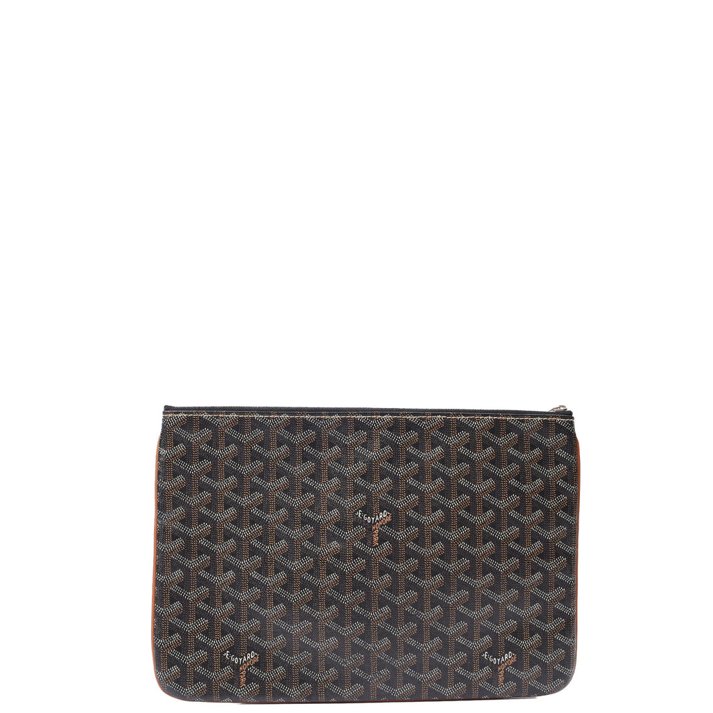 Goyard Clutch Senat Pouch PM in Brown, Leather
