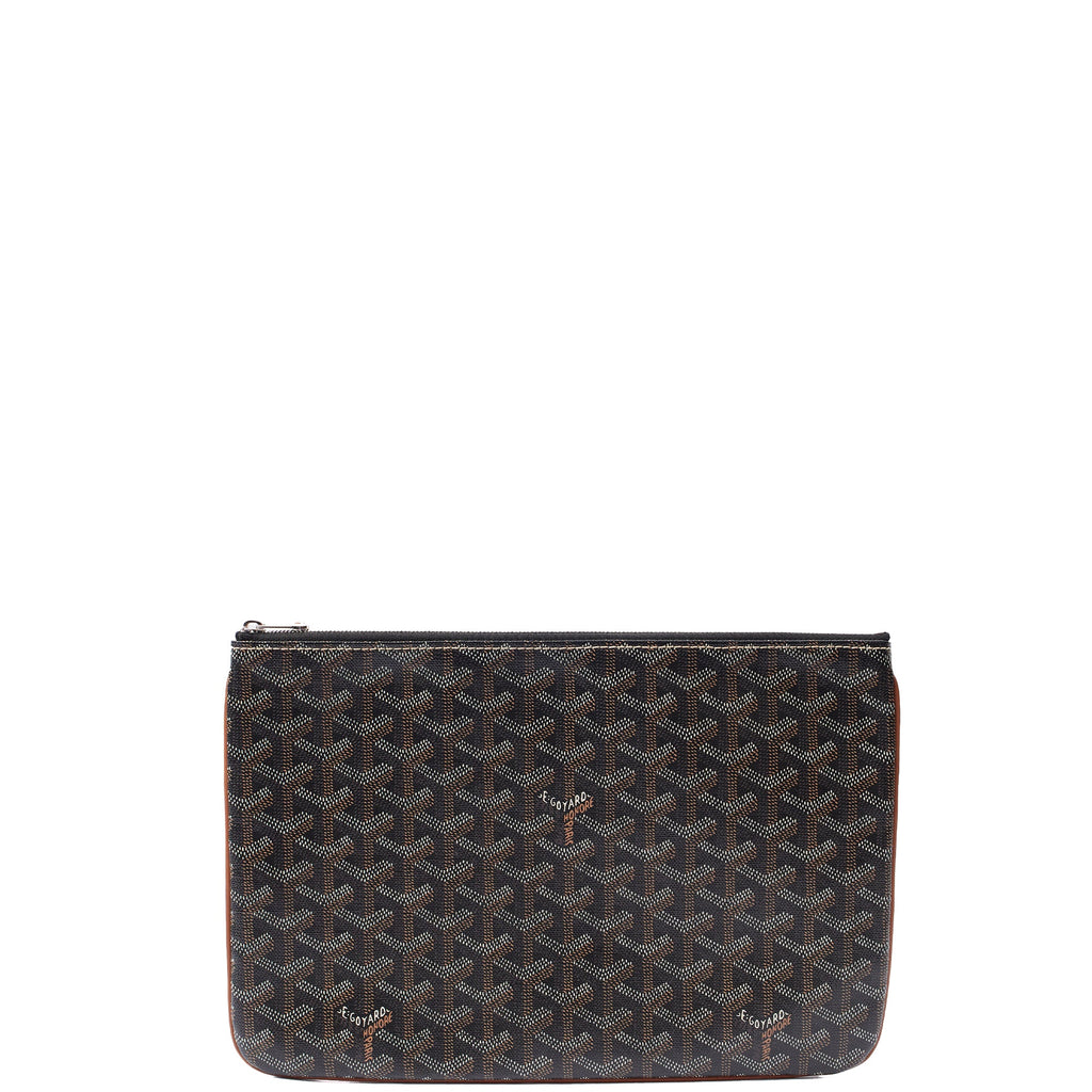Goyard Clutch Senat Pouch PM in Brown, Leather