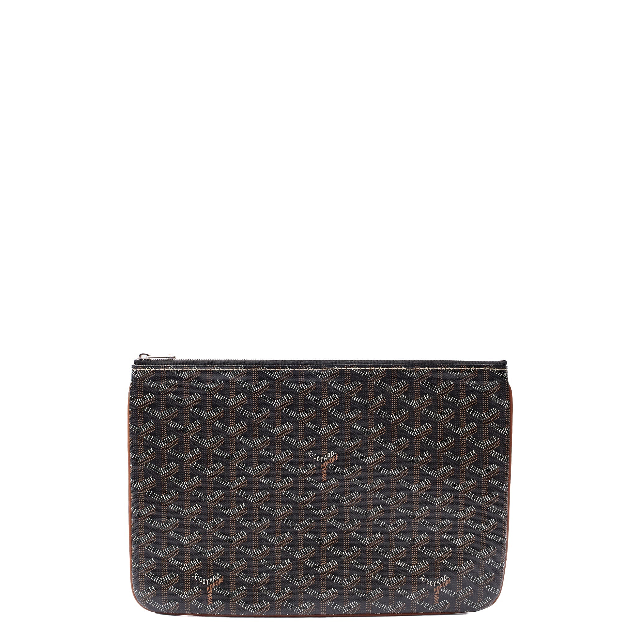 Goyard Clutch Senat Pouch PM in Brown, Leather