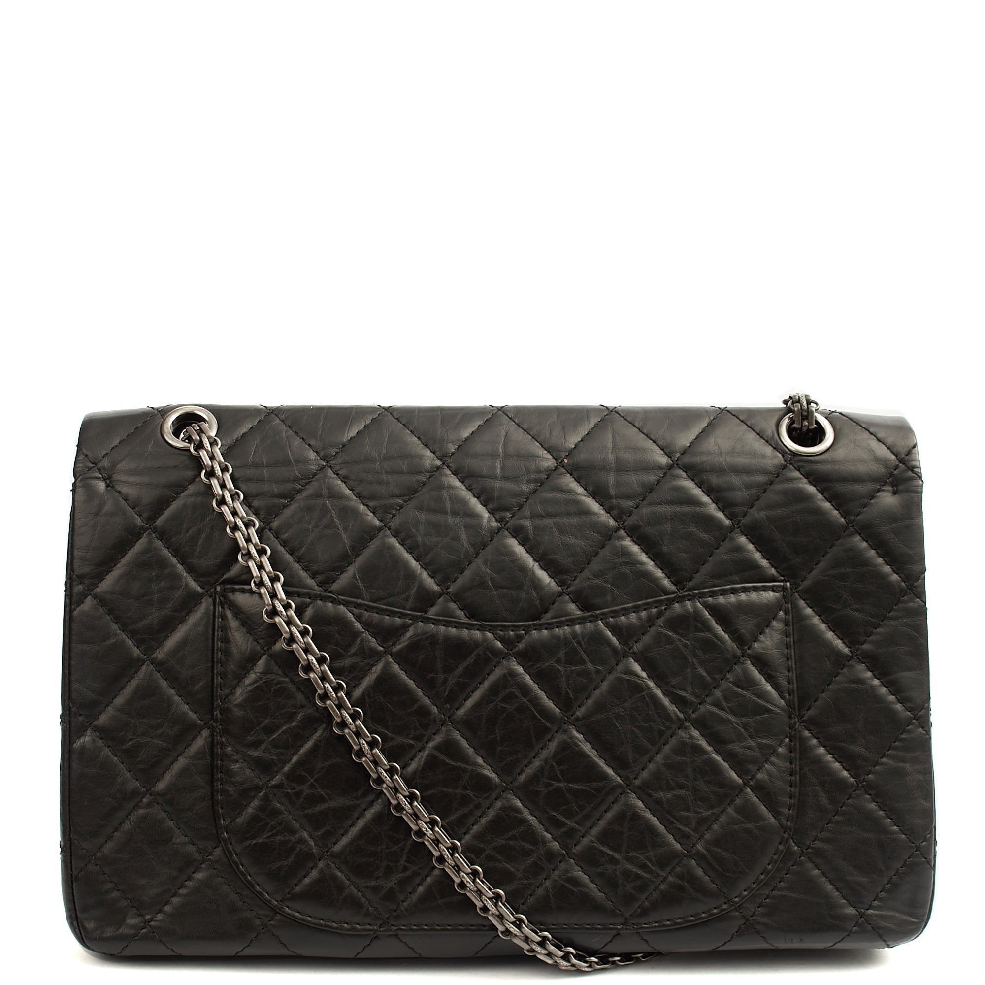 Chanel Shoulder Bag 2.55 Reissue - Maxi in Black, Crinkled Calfskin Leather