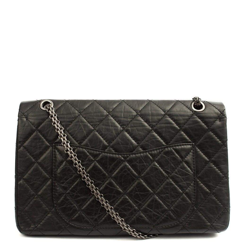 Chanel Shoulder Bag 2.55 Reissue - Maxi in Black, Crinkled Calfskin Leather