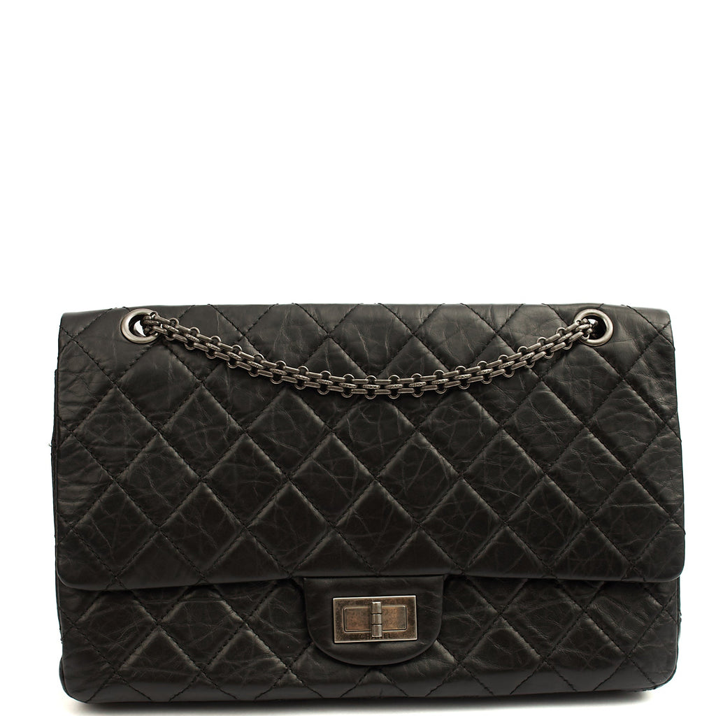 Chanel Shoulder Bag 2.55 Reissue - Maxi in Black, Crinkled Calfskin Leather
