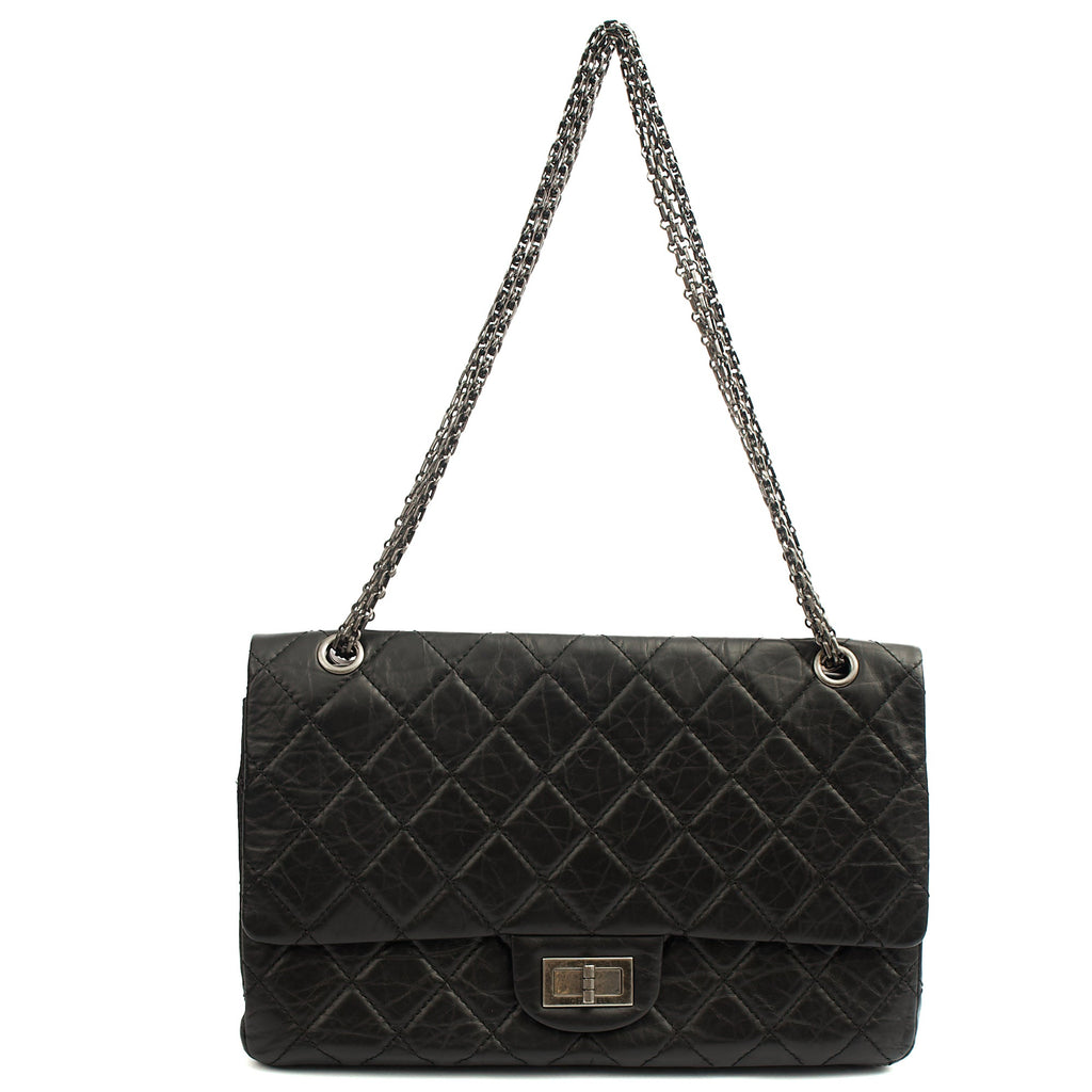 Chanel Shoulder Bag 2.55 Reissue - Maxi in Black, Crinkled Calfskin Leather