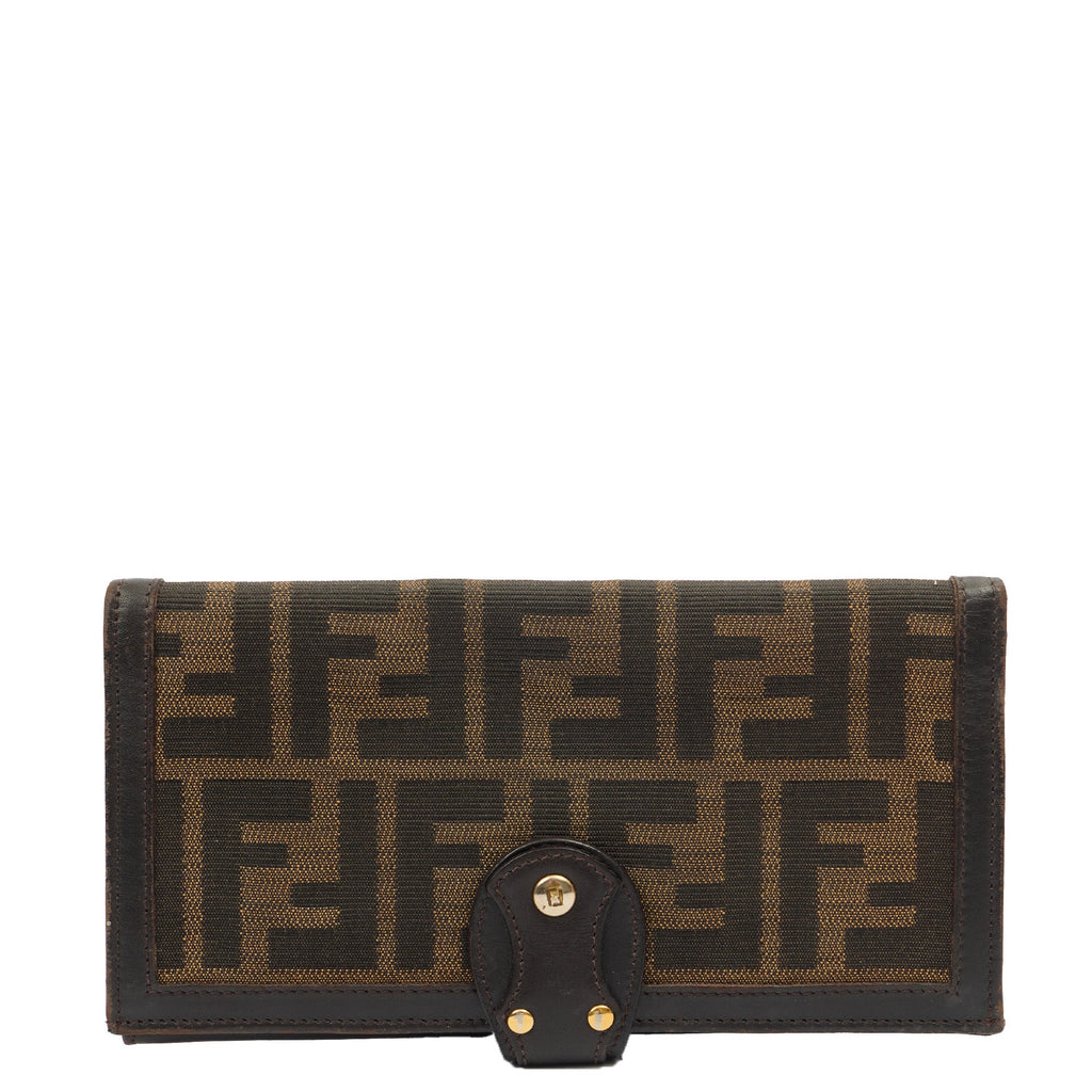 Fendi Purse Continental Wallet in Zucca FF, Canvas