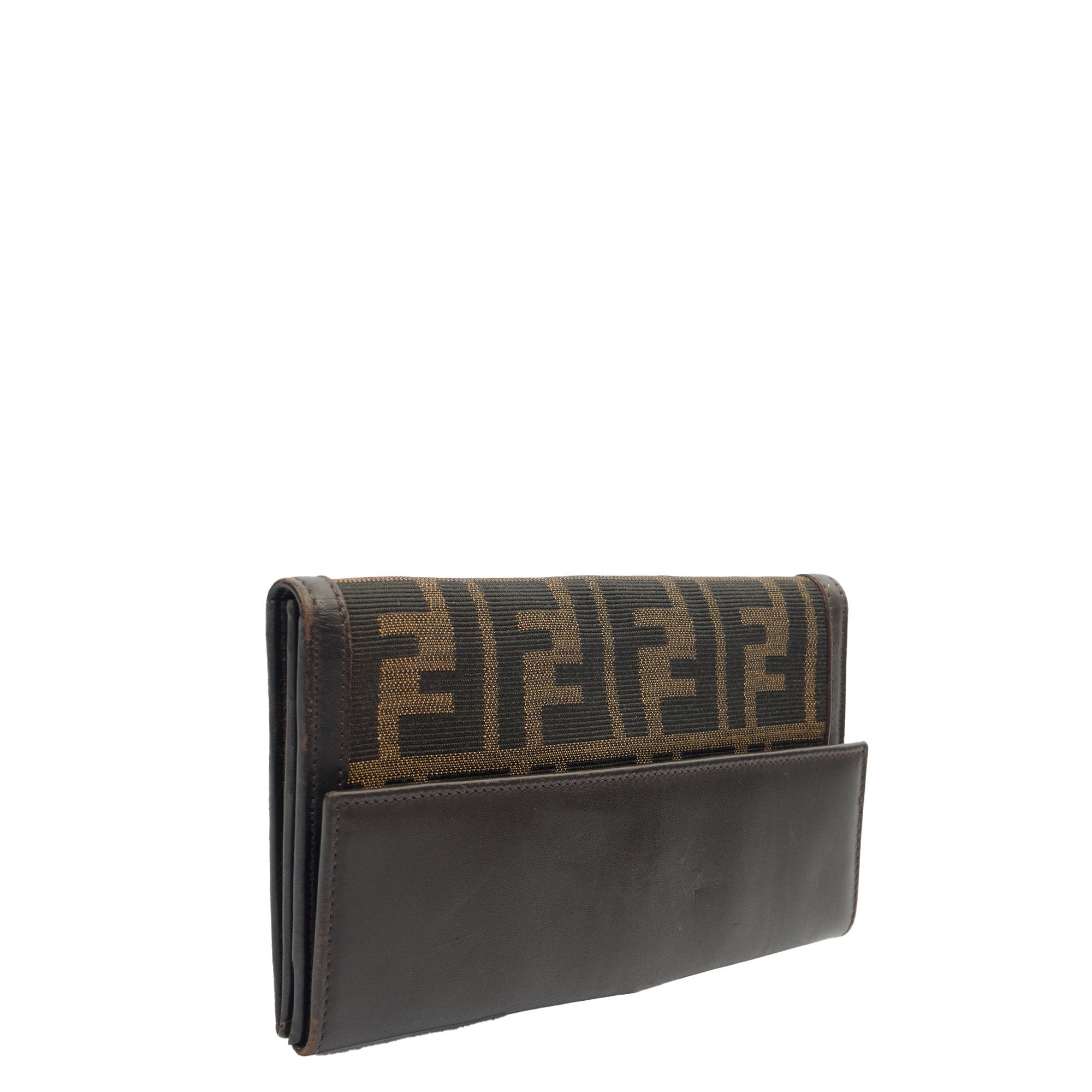Fendi Purse Continental Wallet in Zucca FF, Canvas