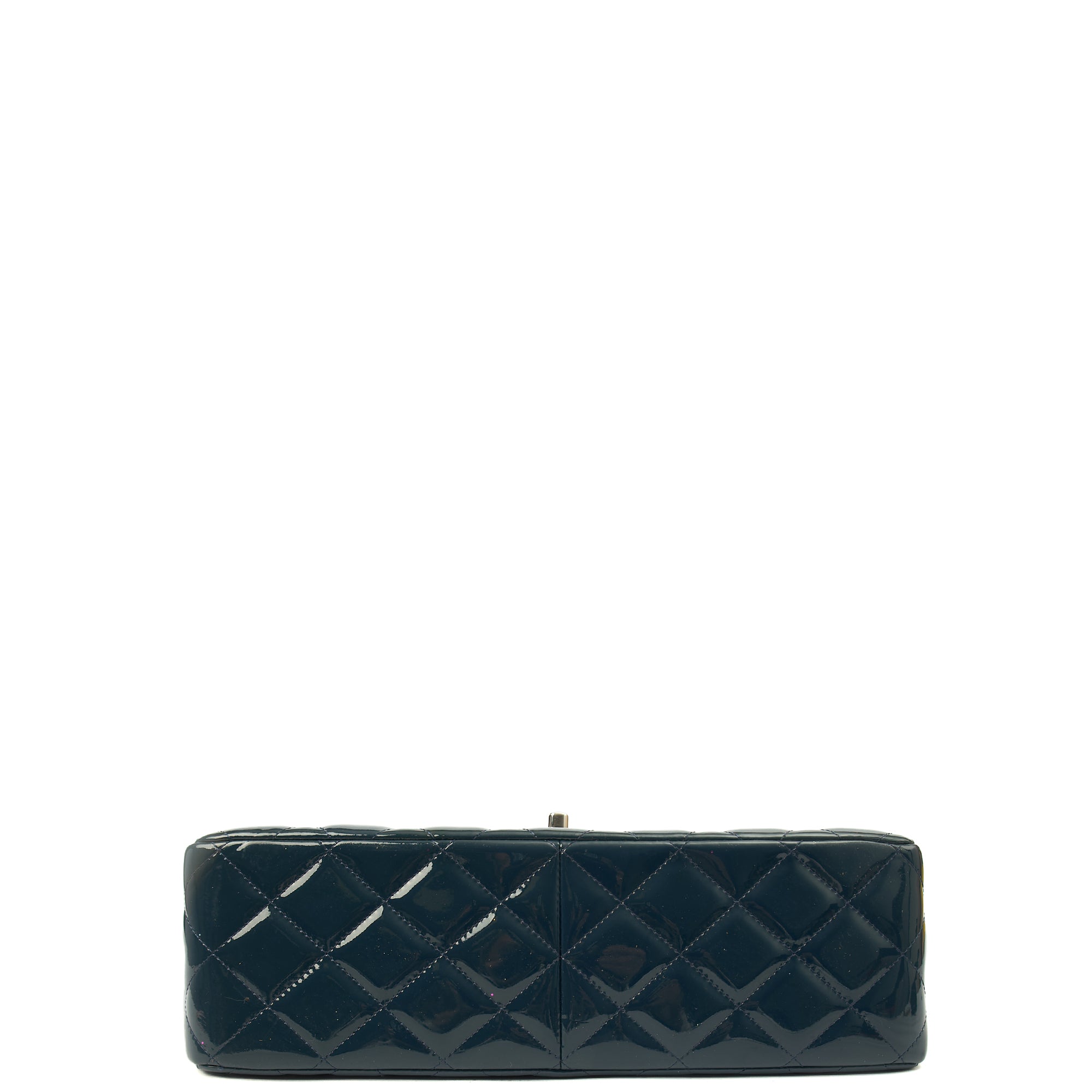 Chanel Shoulder Bag Classic Double Flap - Large in Blue, Patent Leather