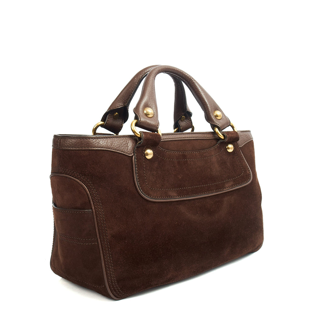 Celine Top Handle Boogie Bag in Brown, Suede