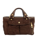 Celine Top Handle Boogie Bag in Brown, Suede