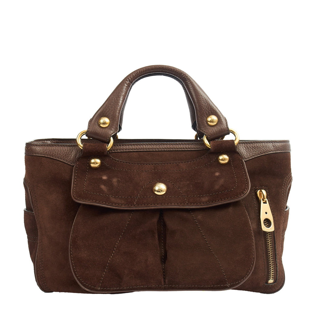 Celine Top Handle Boogie Bag in Brown, Suede