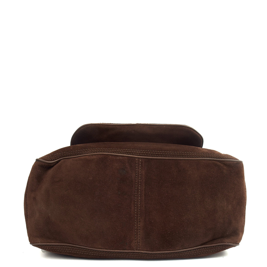 Celine Top Handle Boogie Bag in Brown, Suede