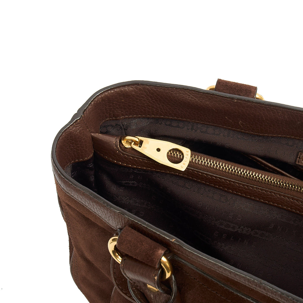 Celine Top Handle Boogie Bag in Brown, Suede