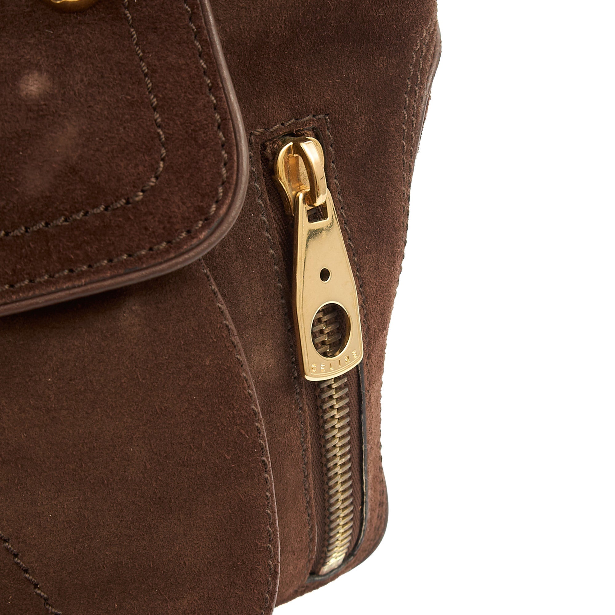 Celine Top Handle Boogie Bag in Brown, Suede