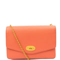 Mulberry Cross Body Darley in Coral Orange, Calfskin Leather