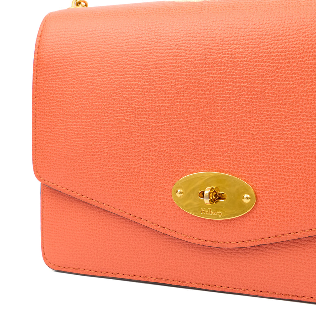 Mulberry Cross Body Darley in Coral Orange, Calfskin Leather