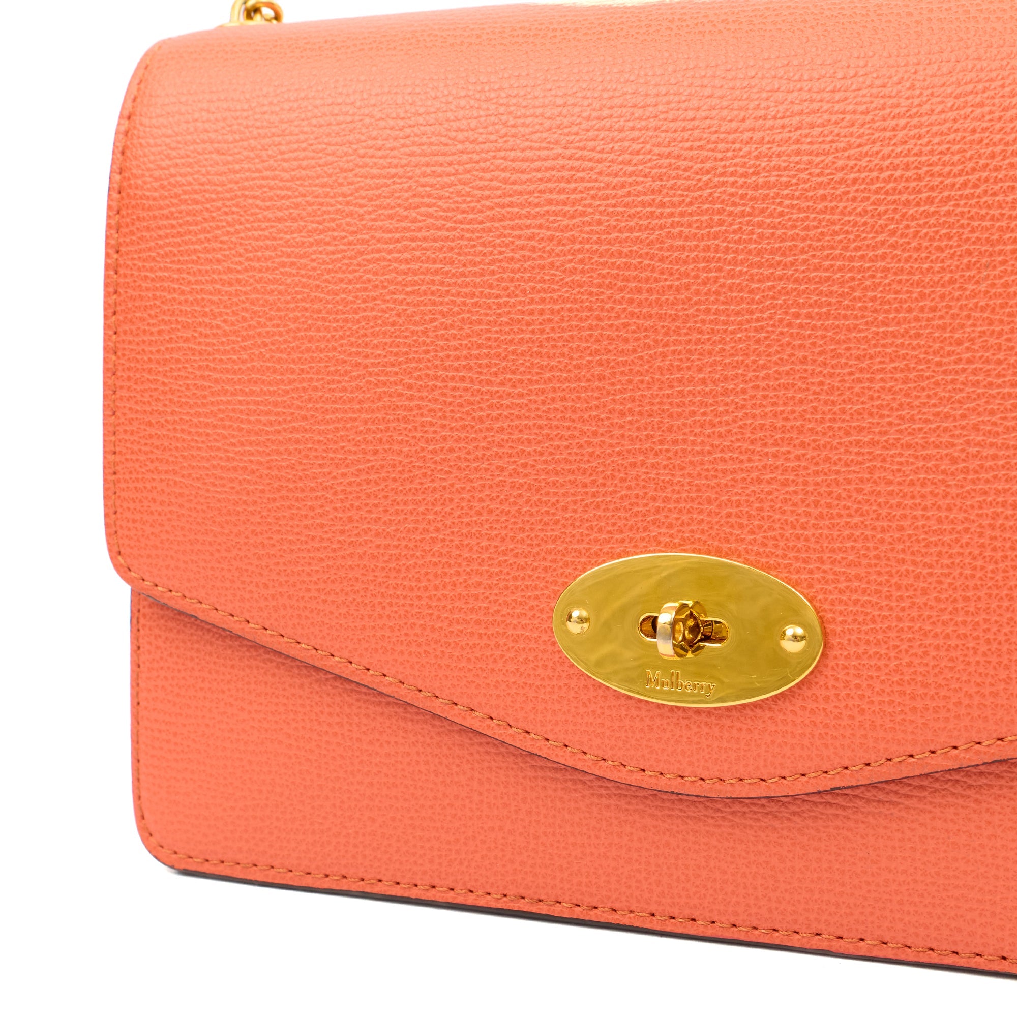 Mulberry Cross Body Darley in Coral Orange, Calfskin Leather