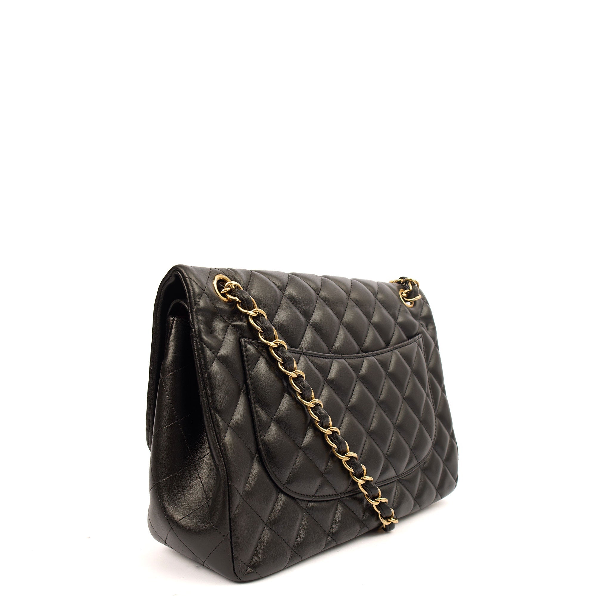 Chanel Shoulder Bag Classic Double Flap - Large in Black, Lambskin Leather