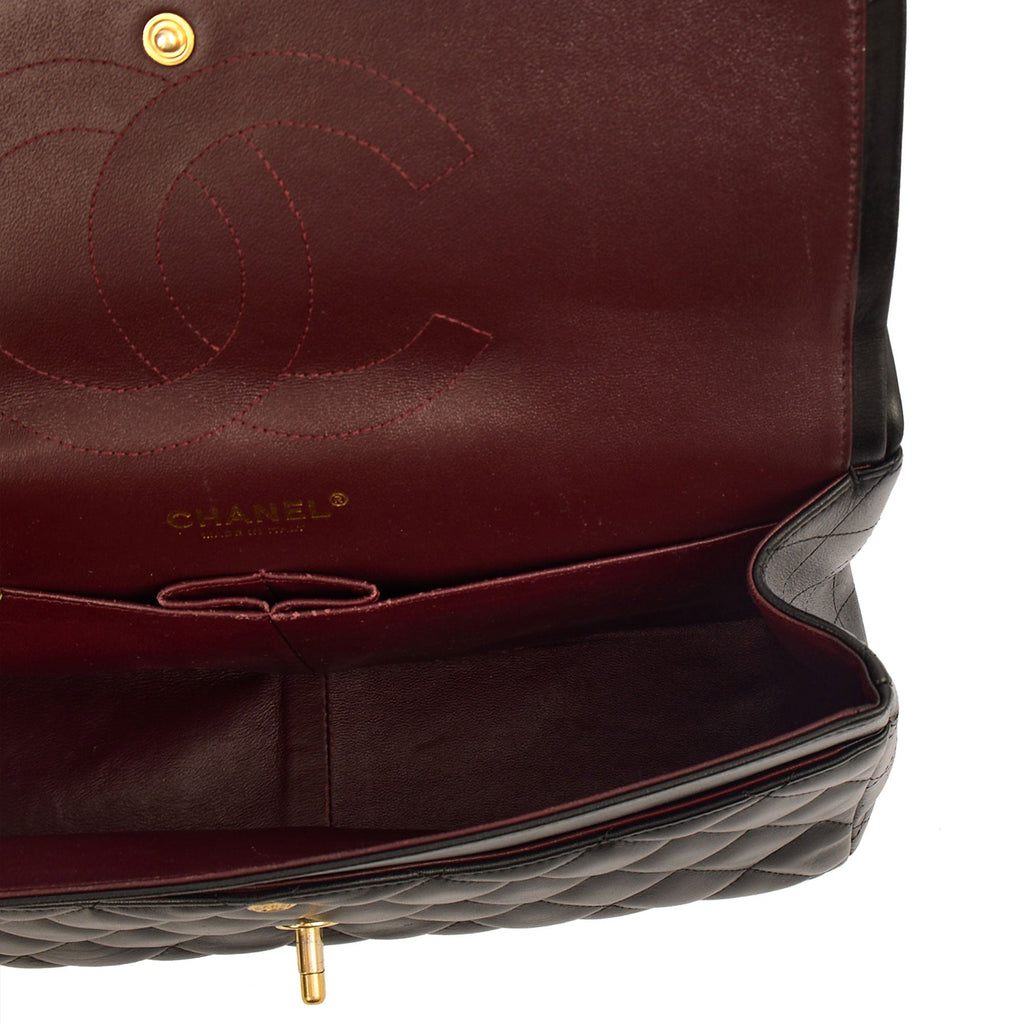 Chanel Shoulder Bag Classic Double Flap - Large in Black, Lambskin Leather