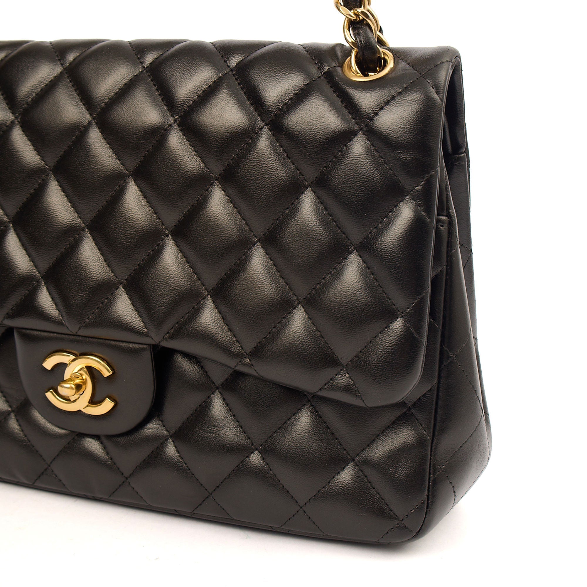 Chanel Shoulder Bag Classic Double Flap - Large in Black, Lambskin Leather