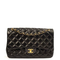 Chanel Shoulder Bag Classic Double Flap - Large in Black, Lambskin Leather