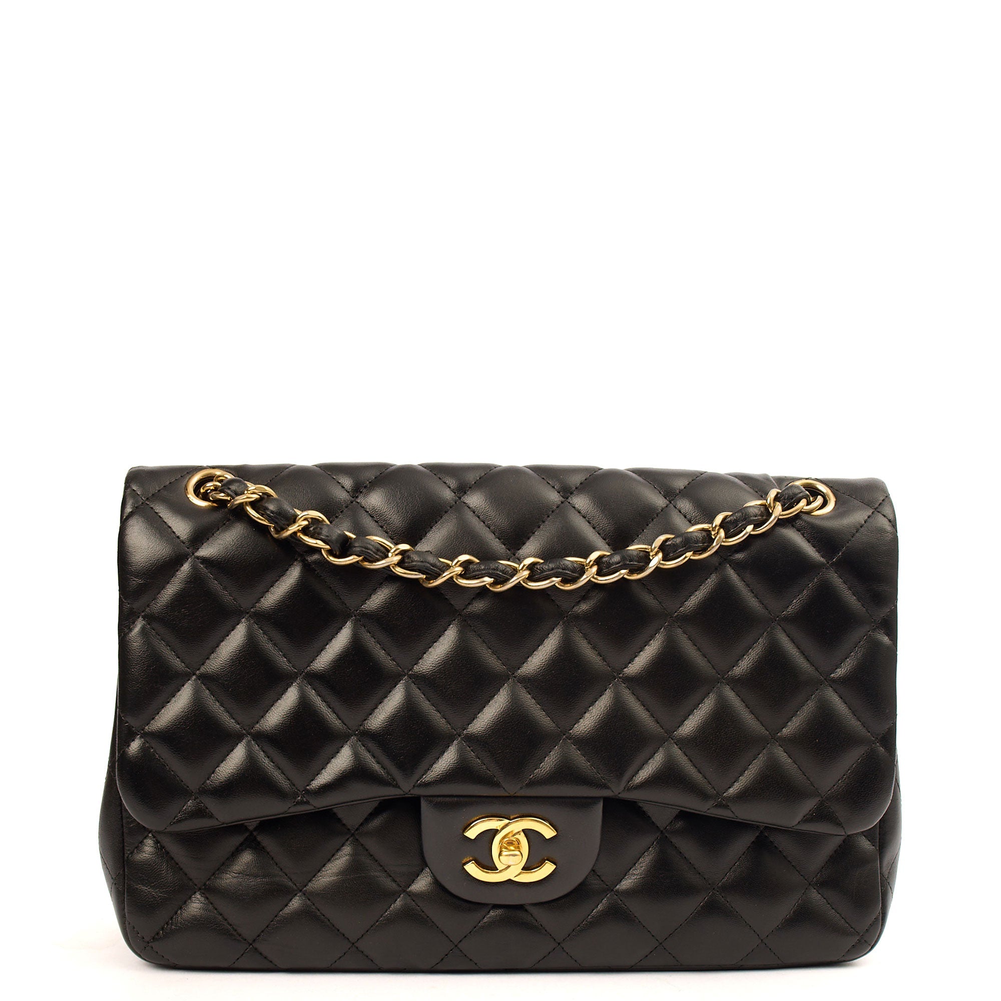 Chanel Shoulder Bag Classic Double Flap - Large in Black, Lambskin Leather