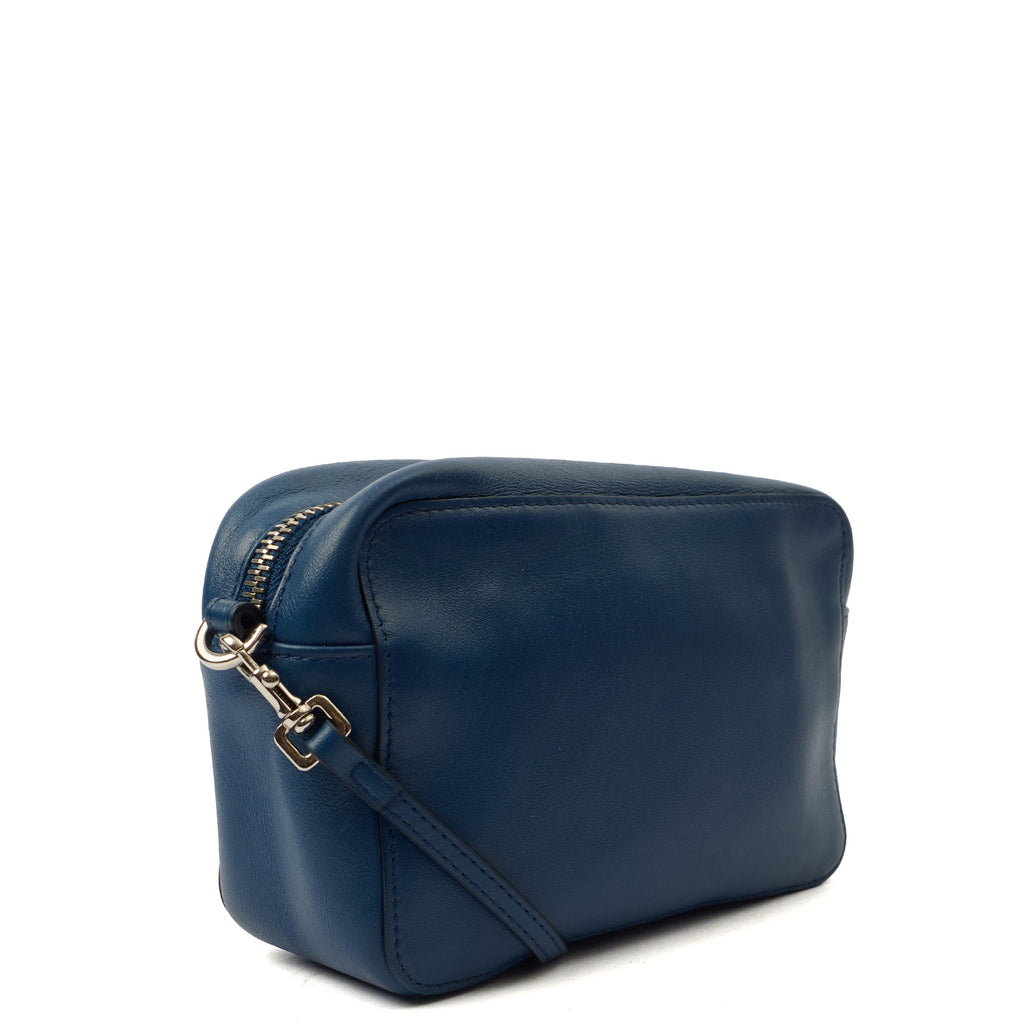 Mulberry Cross Body Blossom Pochette with strap  in Blue, Calfskin Leather