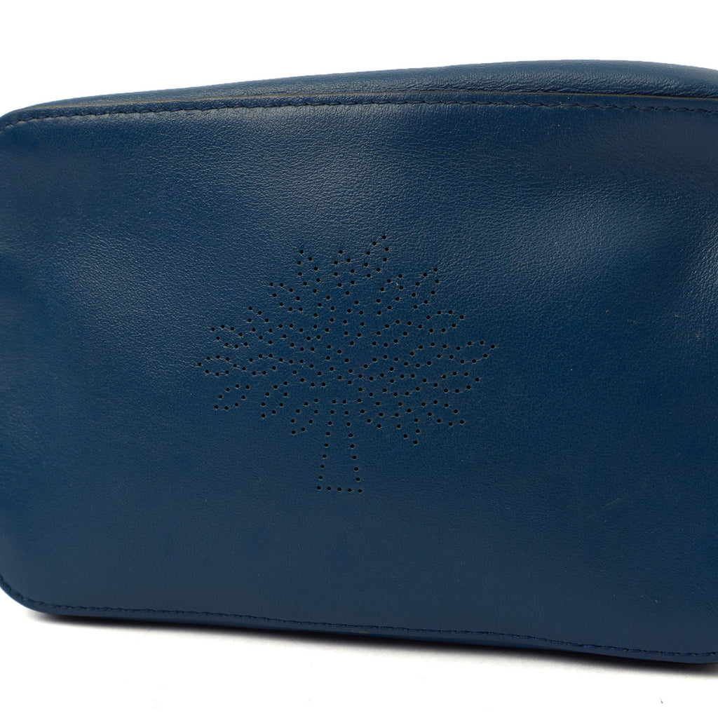 Mulberry Cross Body Blossom Pochette with strap  in Blue, Calfskin Leather