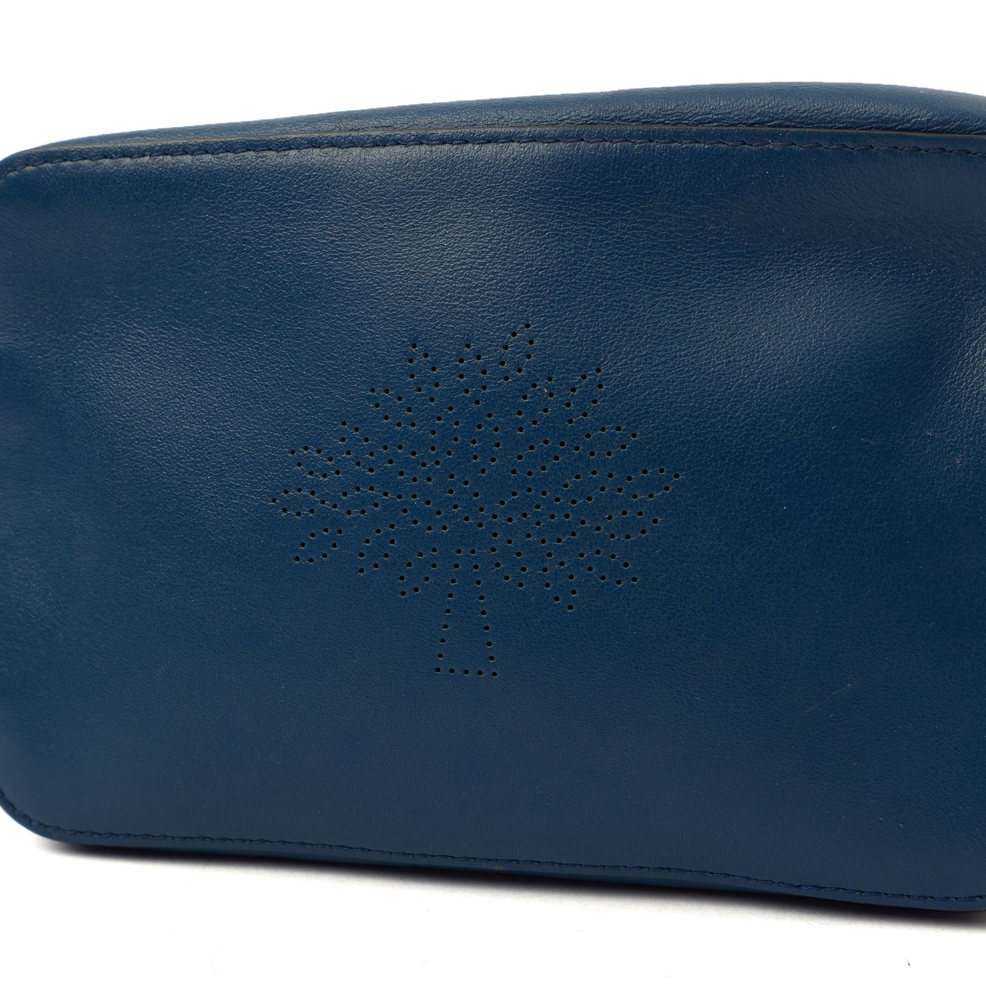 Mulberry Cross Body Blossom Pochette with strap  in Blue, Calfskin Leather