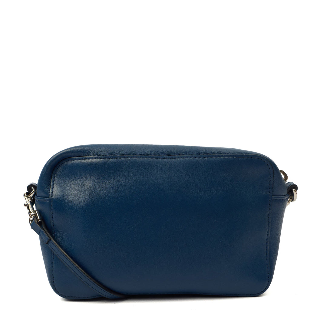 Mulberry Cross Body Blossom Pochette with strap  in Blue, Calfskin Leather