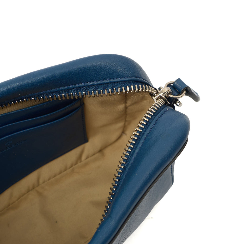 Mulberry Cross Body Blossom Pochette with strap  in Blue, Calfskin Leather