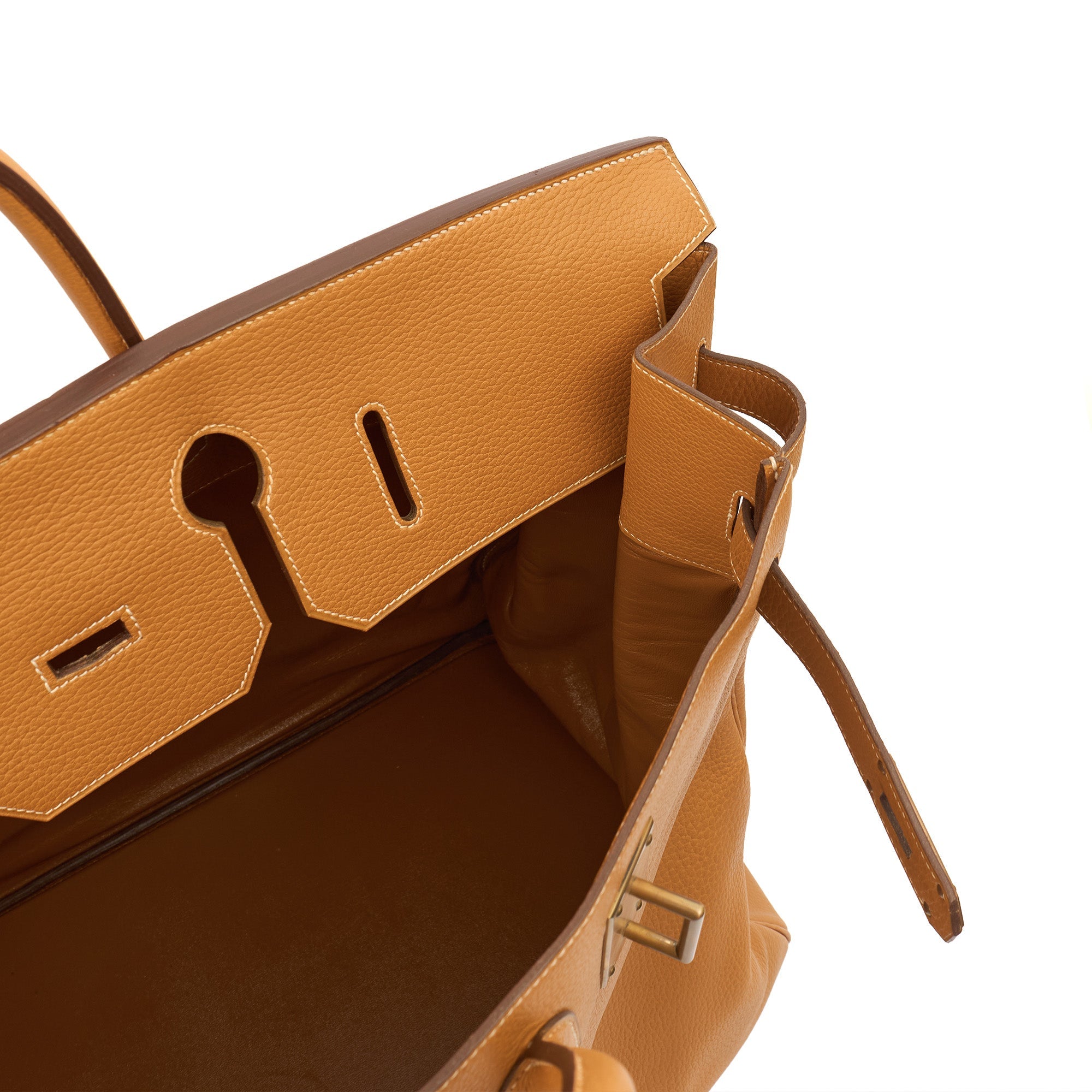 Hermes HAC (Haut à Courroies) 55 in Naturel Sable, Ardennes Leather