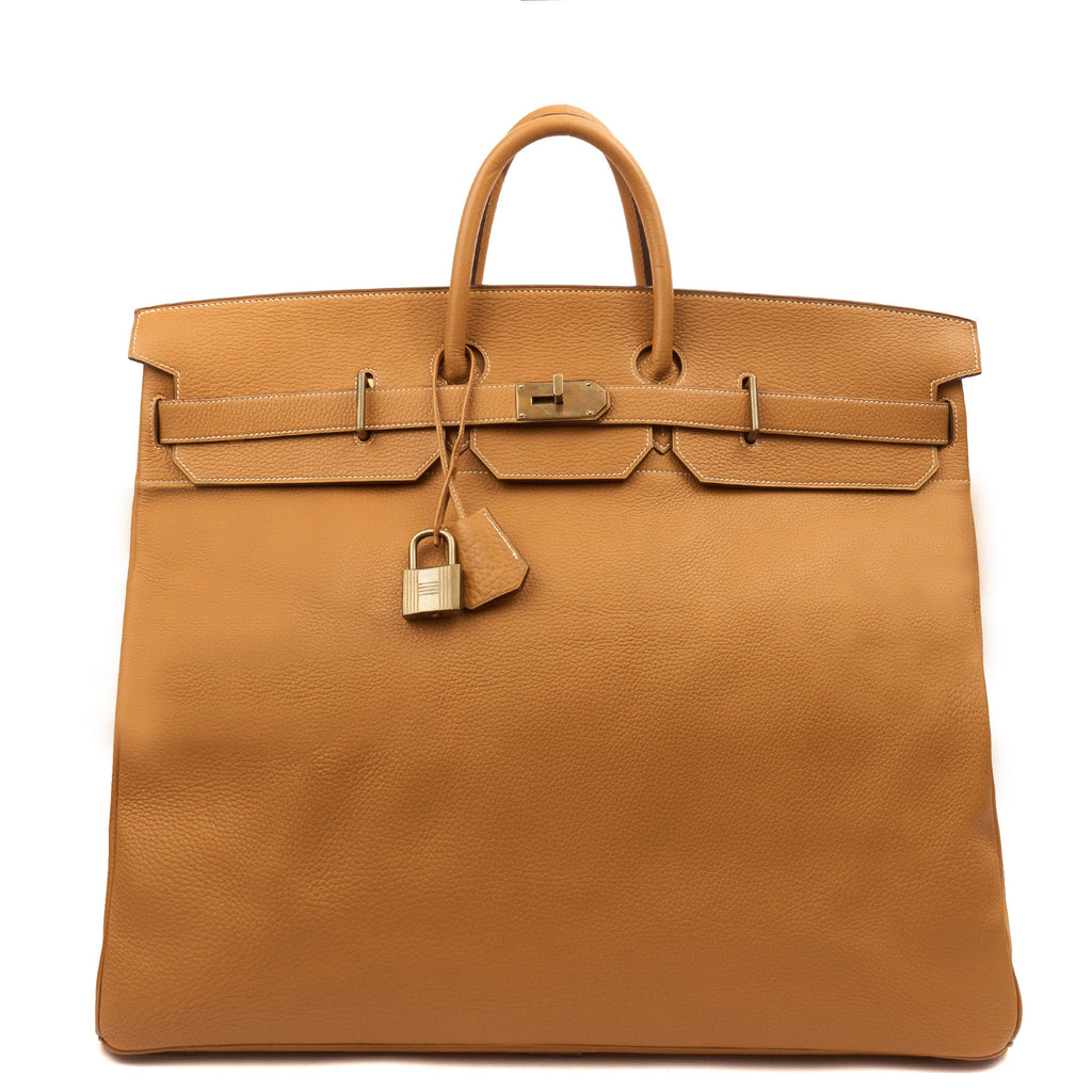 Hermes HAC (Haut à Courroies) 55 in Naturel Sable, Ardennes Leather