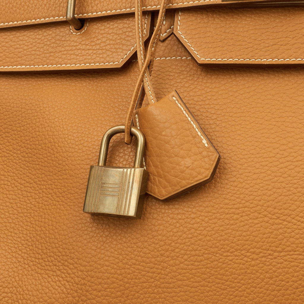 Hermes HAC (Haut à Courroies) 55 in Naturel Sable, Ardennes Leather