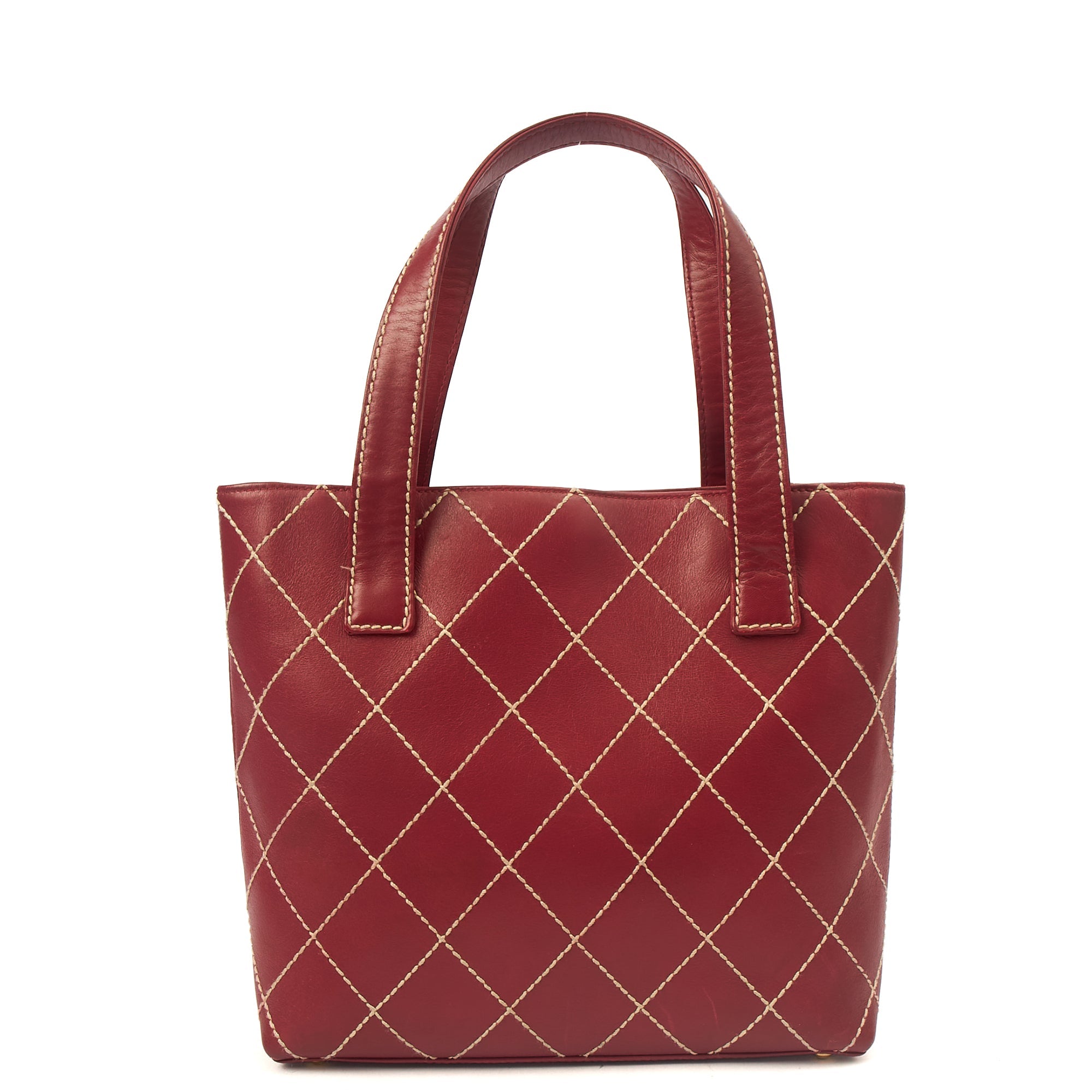 Chanel Tote Vintage Tote in Red, Calfskin Leather