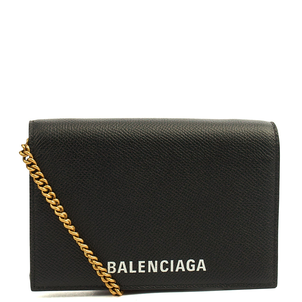 Balenciaga Cross Body Gossip Wallet On Chain in Black, Veau (Calfskin)